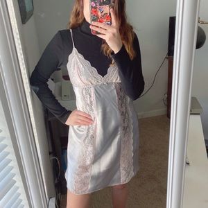 Satin Lace Slip Dress